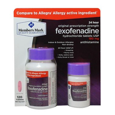 Member's Mark 180mg Fexofenadine Allergy (120 ct.)