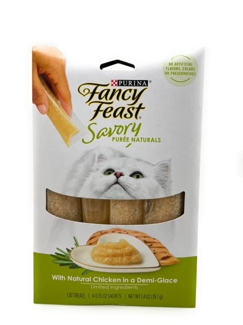 Fancy Feast Savory Pur�e Naturals With Natural Chicken In A Demi-Glace Cat Treats