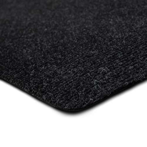 Mohawk Home Utility Runner Floor Mat Black 3' X 8' All Weather Indoor/Outdoor Non Slip Perfect for Garage, Entryway, Porch, and Laundry Room