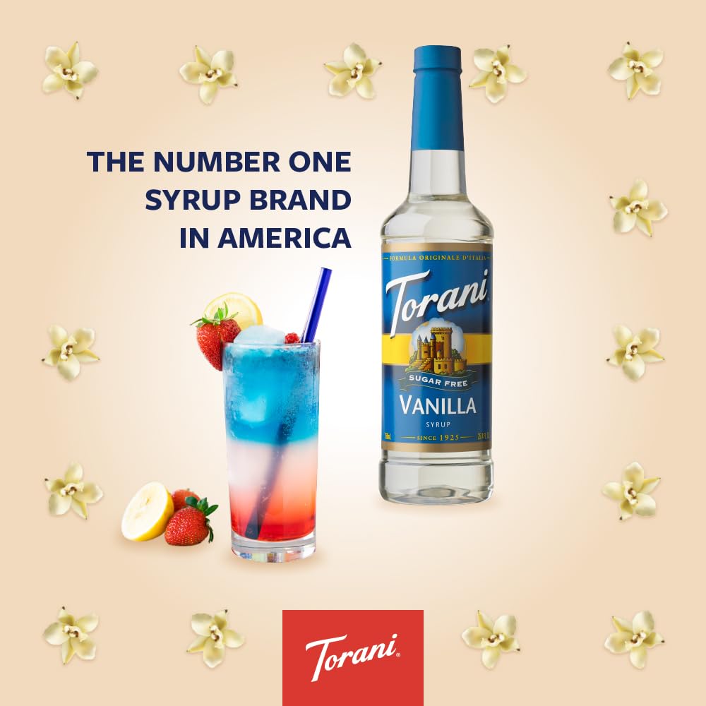 Torani Sugar Free Syrup, Vanilla, 25.4 Ounce (Pack of 1)