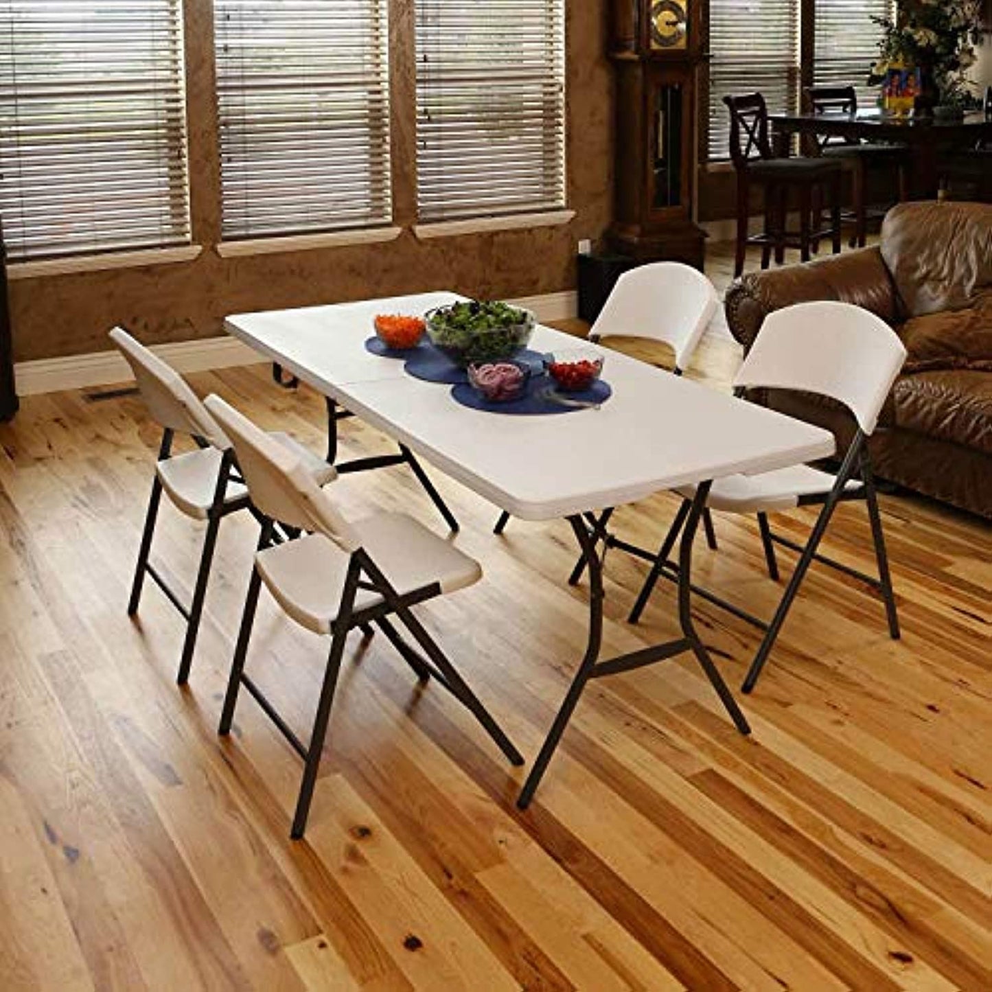 Lifetime Lightweight Indoor Outdoor Plastic Folding Chairs, White (8 Pack)