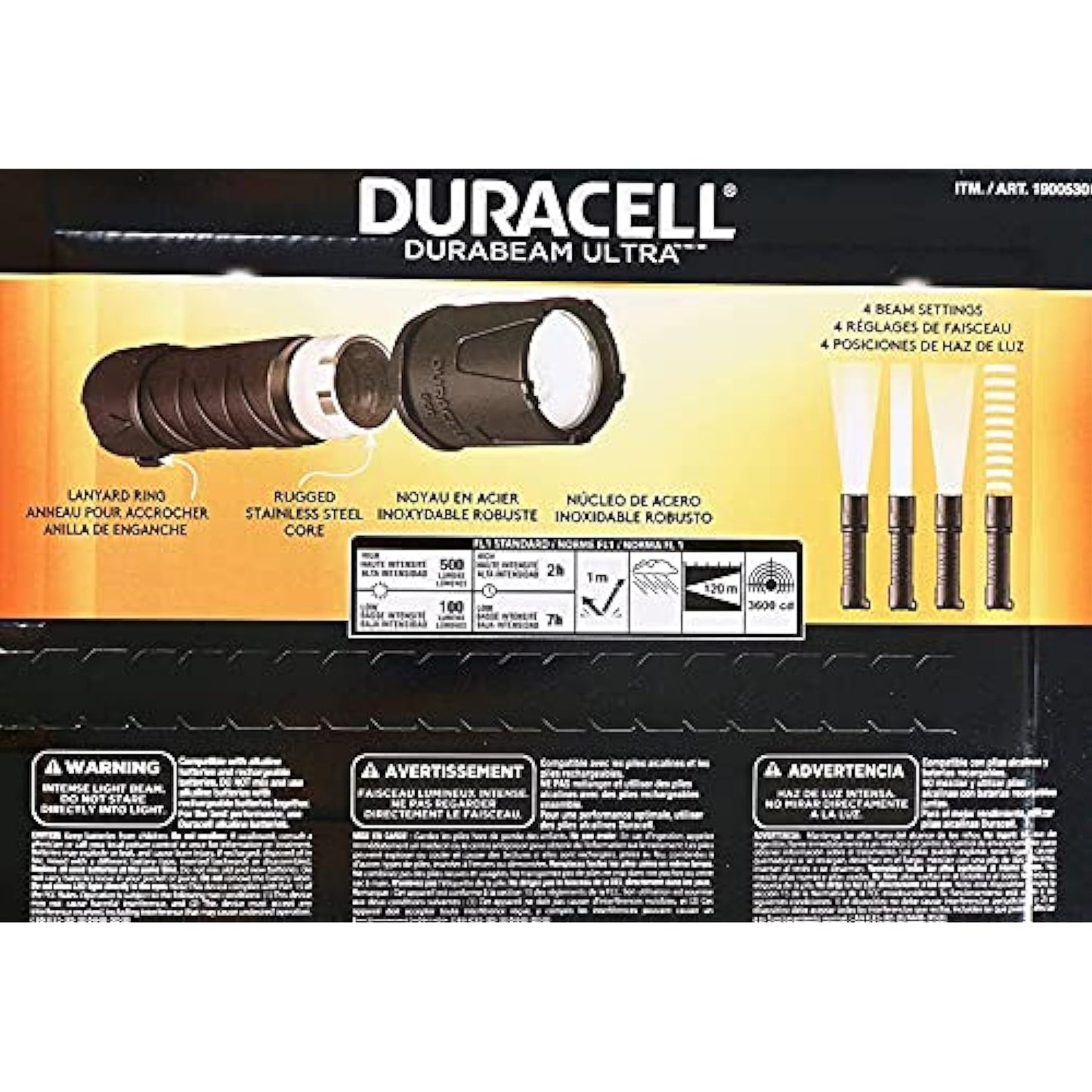 Duracell Ultra 550 Lumens Aluminum Flashlight 12 AAA Batteries Included (3 Pack)