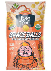 LesserEvil Space Balls Real Organic Cheddar Corn Puffs, USDA Organic, Gluten Free, 17 oz 1 Bag