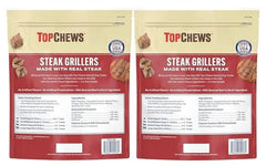 Top Chews Steak Grillers for Dogs, 32 oz - Made with Real Steak; Beef is The #1 Ingredient; No Artificial Flavors; No Artificial Preservatives - 2 Pack