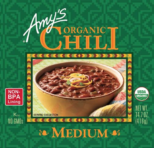 Amy's Chili, Medium Spice, Gluten Free & Organic Vegetarian Chili, 14.7 Oz (6 Pack)