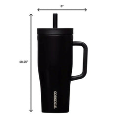 Corkcicle Leakproof Hydration Set, 2-Pack Go Cup XL (30oz) and Cruiser (22oz) Insulated Tumblers with Straws Black/Teal