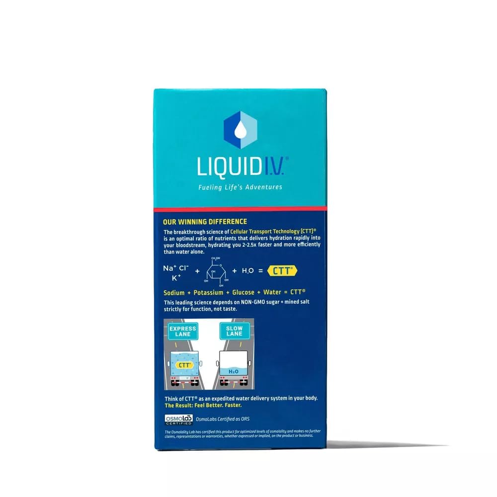 Liquid IV Strawberry Hydration Electrolyte 10 Count, 0.56 OZ