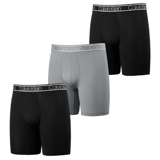 Calvin Klein Men`s Microfiber Boxer Briefs Pack of 3 (US, Alpha, X-Large, Regular, Regular, BLACK/BLACK/GRAY)