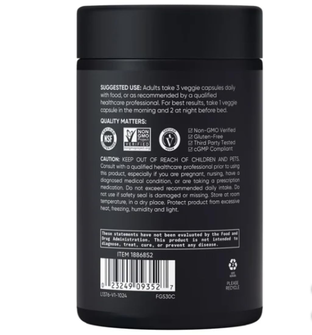SPORTS RESEARCH Magtein Magnesium L- Threonate Advanced (2000 MG Magnesium L-Threonate 144 MG Elemental Magnesium Per Serving) 135 Veggie CapsulesPlus Bonus 2 Sugar Free White Peach Hydration Sticks