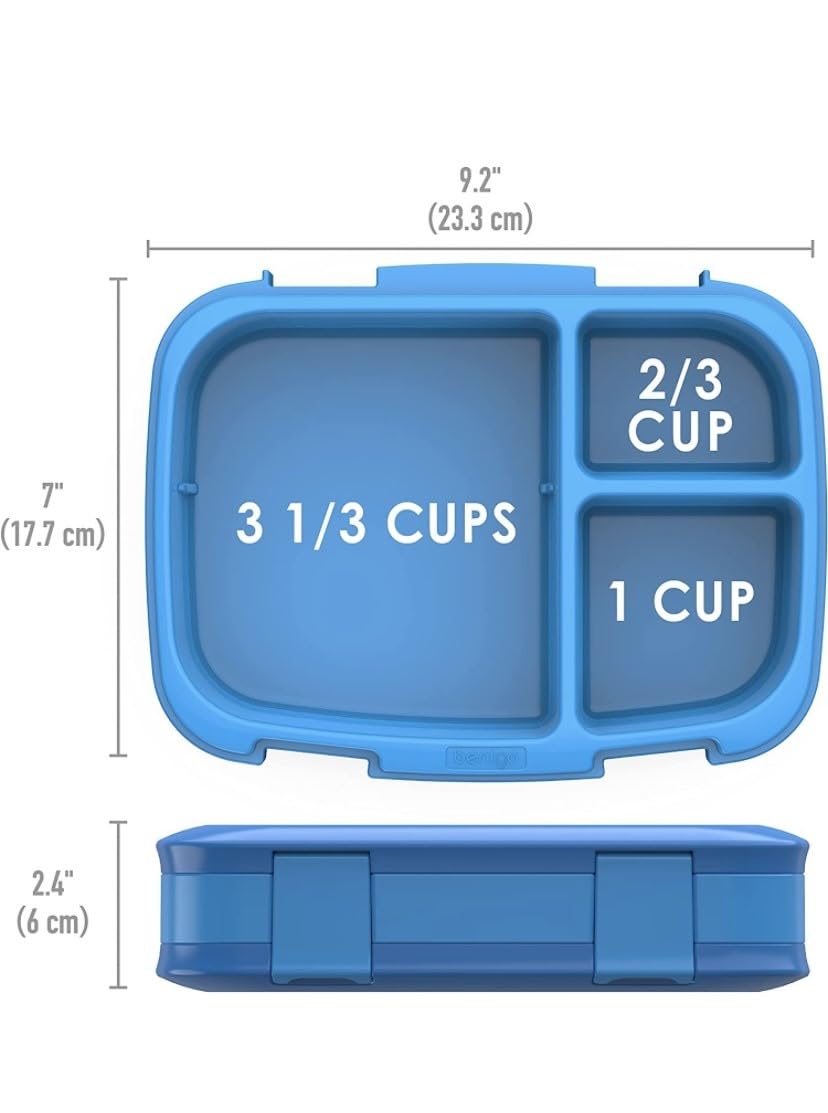 Bentgo Fresh (Blue/Green 2 PACK) - New & Improved Leak-Proof, Versatile 4-Compartment Bento-Style Lunch Box, QQC4999