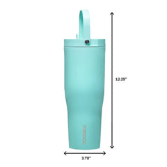 Corkcicle Leakproof Hydration Set, 2-Pack Go Cup XL (30oz) and Cruiser (22oz) Insulated Tumblers with Straws Black/Teal