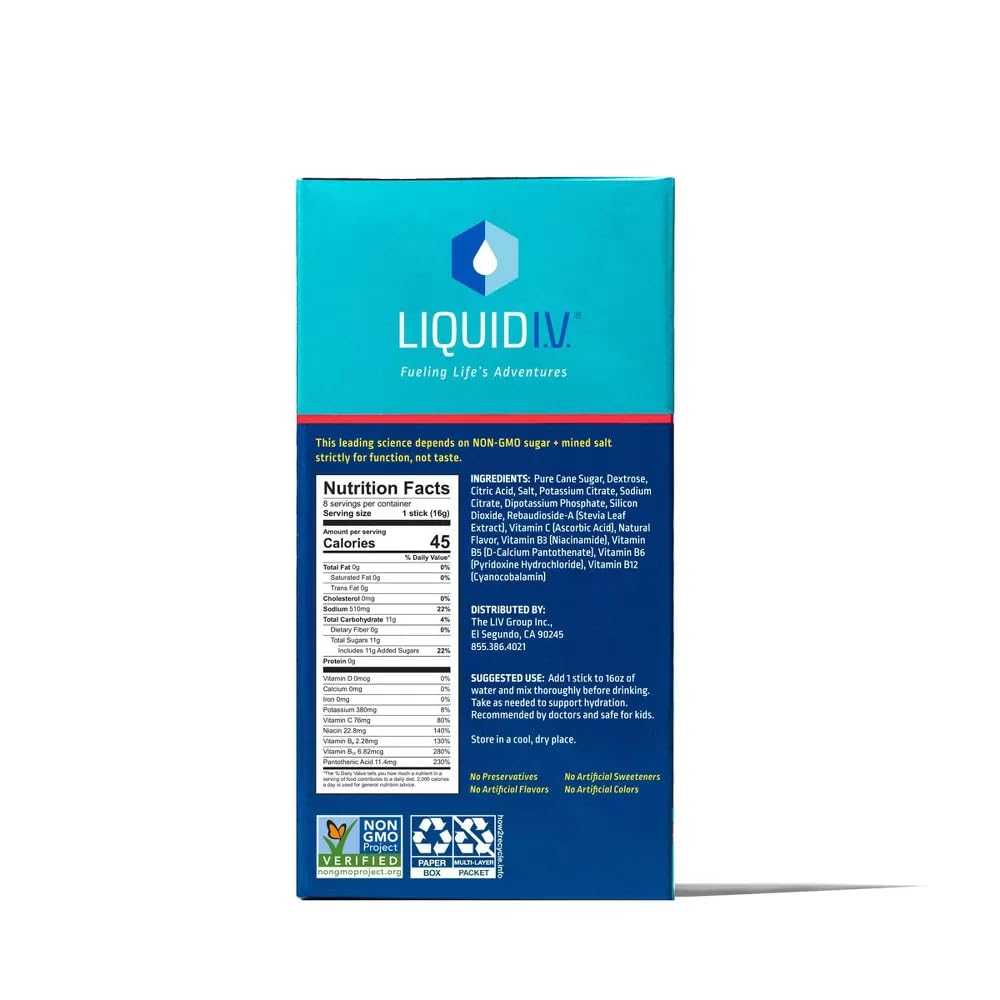 Liquid IV Strawberry Hydration Electrolyte 10 Count, 0.56 OZ