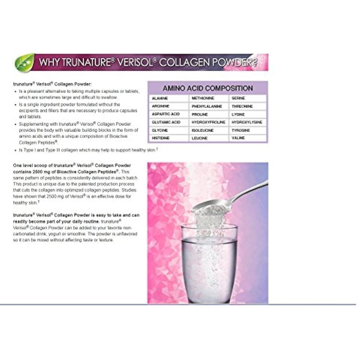 Trunature Verisol Collagen Powder 2,500 mg, 10.62 Ounces