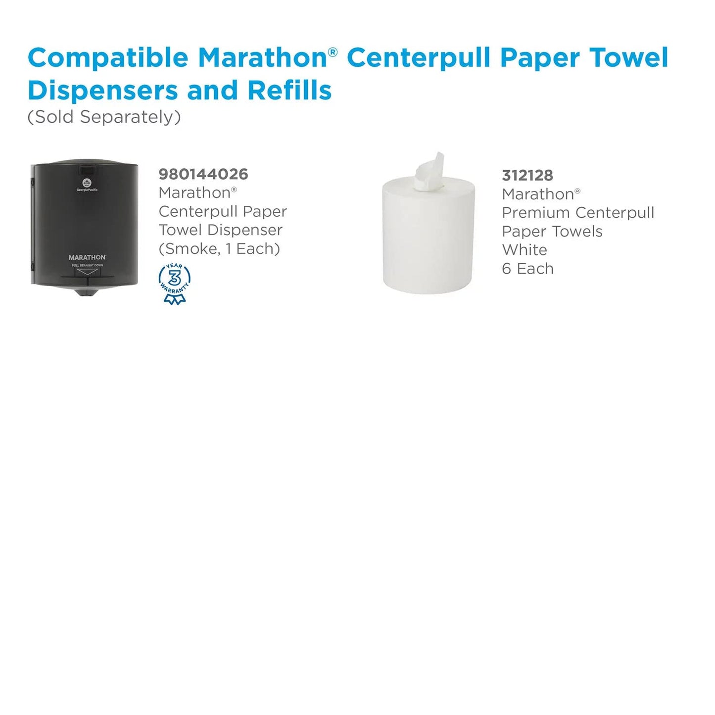 Marathon - Center Pull Paper Towel Rolls, Premium (1,800 Sheets)