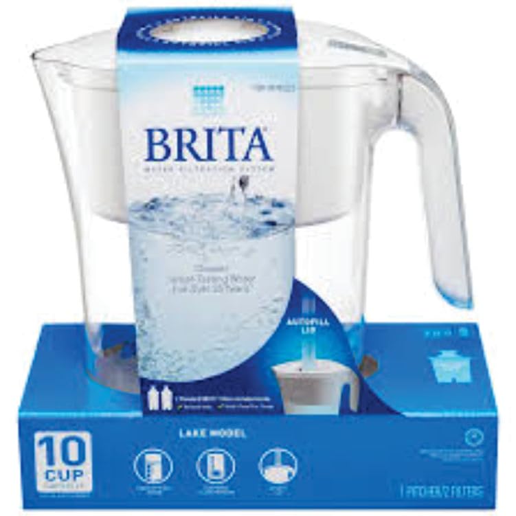 Brita Champlain Water Filter Pitcher, 10 Cup with 2 Filters