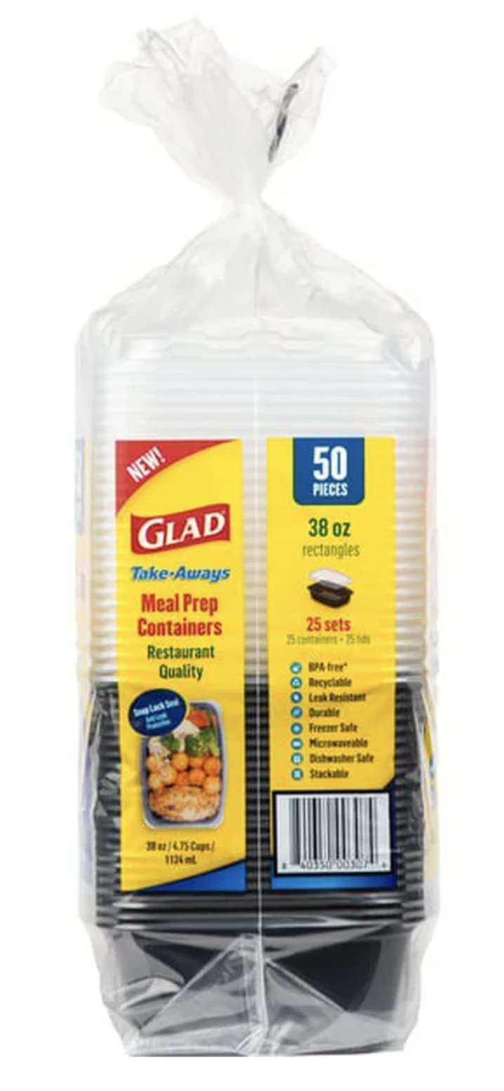 Glad 38-oz Rectangular Food Container Pack of 25