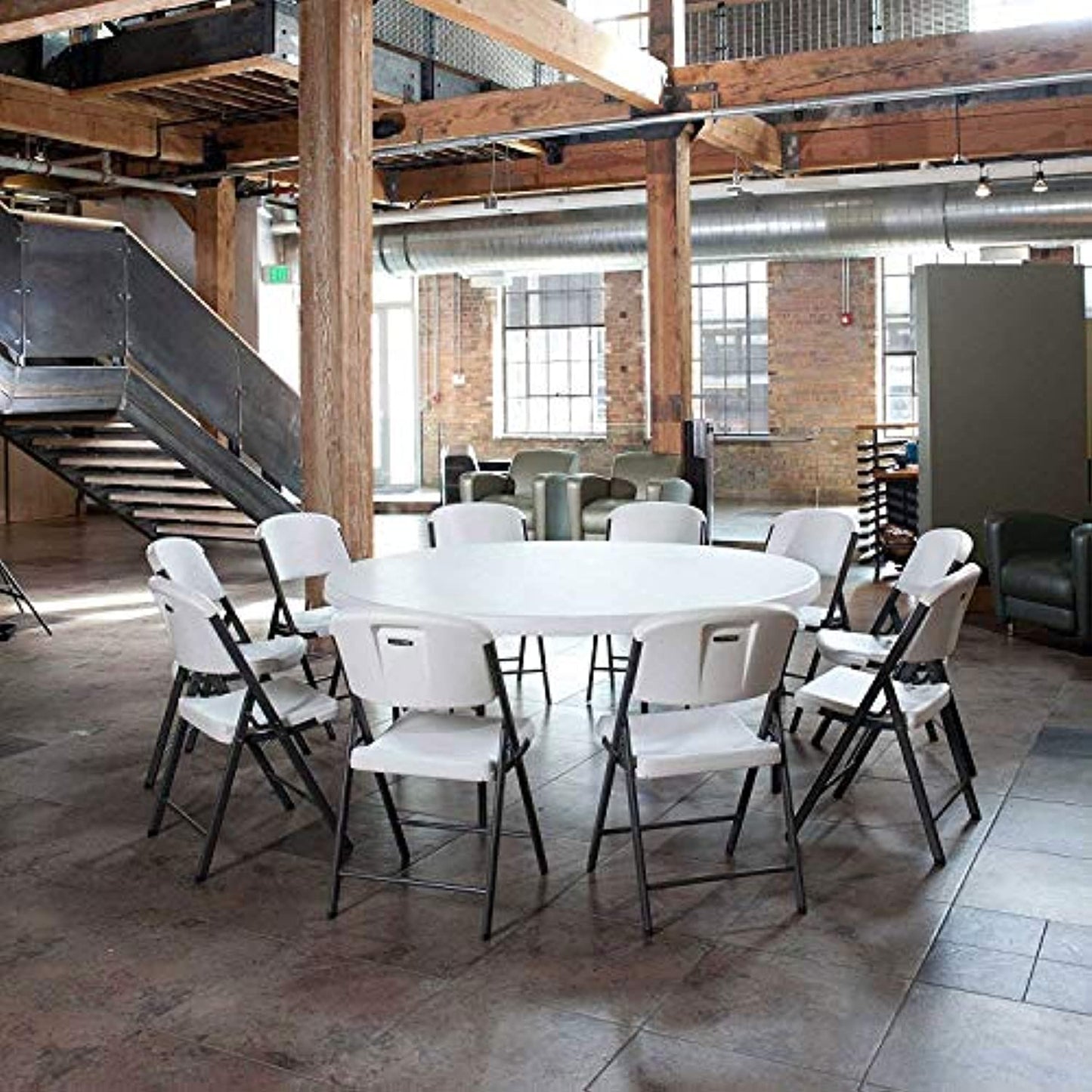 Lifetime Lightweight Indoor Outdoor Plastic Folding Chairs, White (8 Pack)