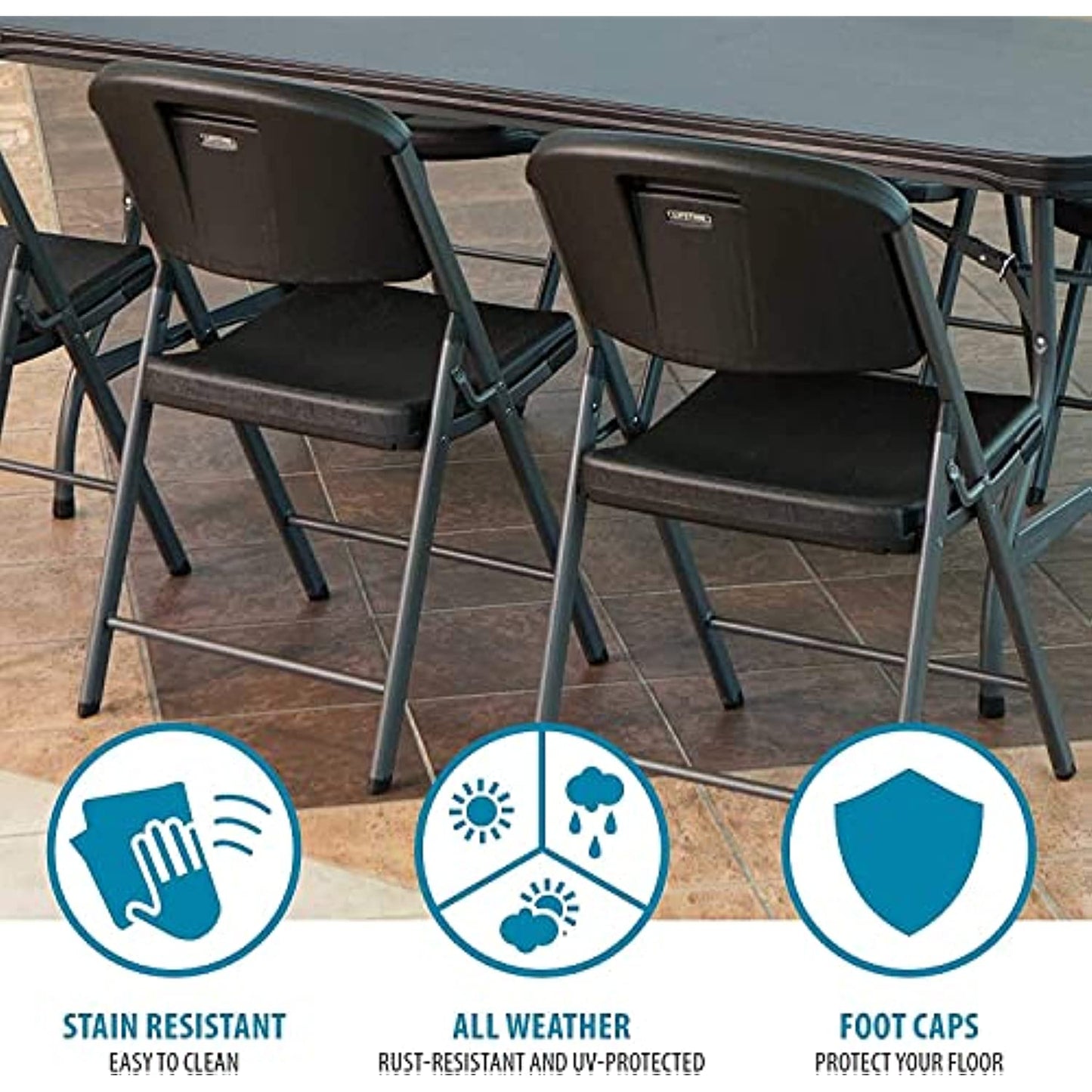 Lifetime Folding Chair with Black Color Model#80887U (4, Black)