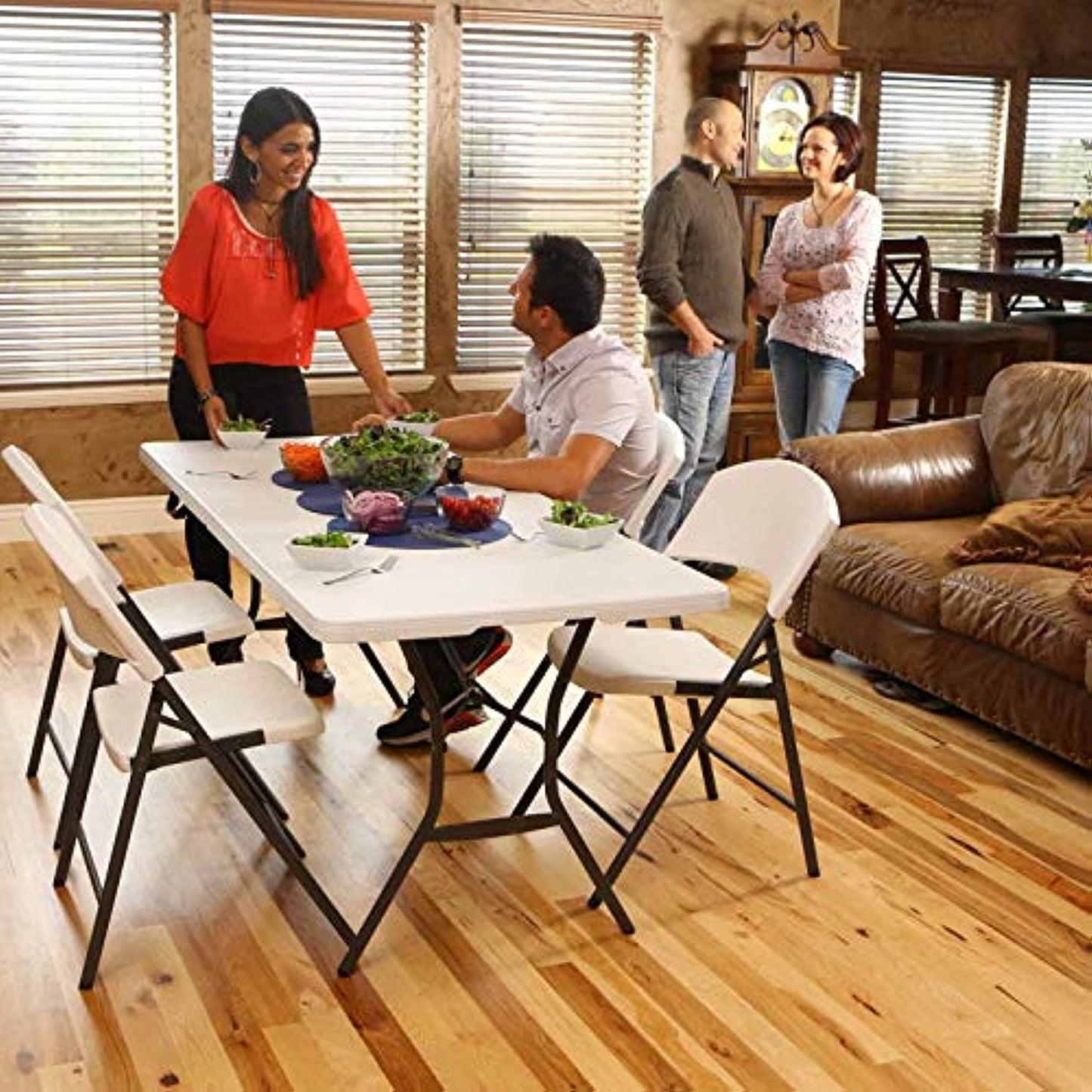 Lifetime Lightweight Indoor Outdoor Plastic Folding Chairs, White (8 Pack)