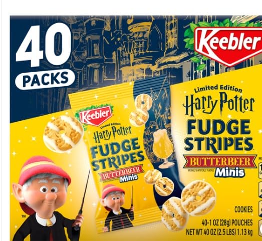 Keebler Mini Fudge Stripe Cookies, Butterbeer Minis - 40 Pack