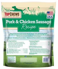 Top-Chews Pork & Chicken Sausage Bite, Net Weight 36 Ounce.