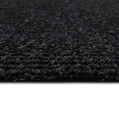 Mohawk Home Utility Runner Floor Mat Black 3' X 8' All Weather Indoor/Outdoor Non Slip Perfect for Garage, Entryway, Porch, and Laundry Room