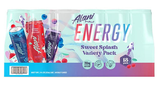 Alani Nu Energy Drink Variety Pack (12 fl oz, 18 pk) - Breezeberry, Cherry Slush, Cosmic Stardust