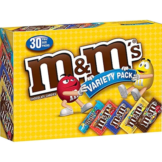 M&M'S Chocolate Single Size Assorted Variety Box (30 Count)