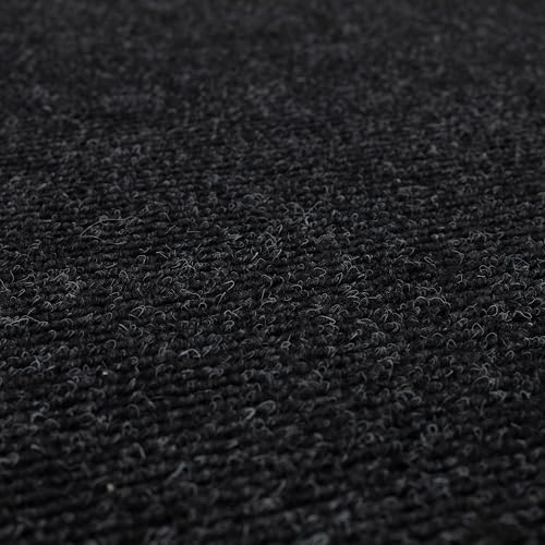 Mohawk Home Utility Runner Floor Mat Black 3' X 8' All Weather Indoor/Outdoor Non Slip Perfect for Garage, Entryway, Porch, and Laundry Room