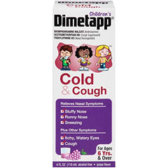Children’s Dimetapp Cold & Cough (4 fl. oz., Pack of 3, Grape Flavor), Nasal Decongestant, Antihistamine & Cough Suppressant, Alcohol-Free, Ages 6+