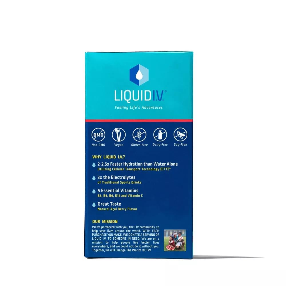 Liquid IV Strawberry Hydration Electrolyte 10 Count, 0.56 OZ