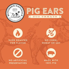 Butcher's Naturals Dog Treat Pig Ear Smoked Never Fried No Fillers No Additives No Corn No Soy ( ( 35.27 OZ)