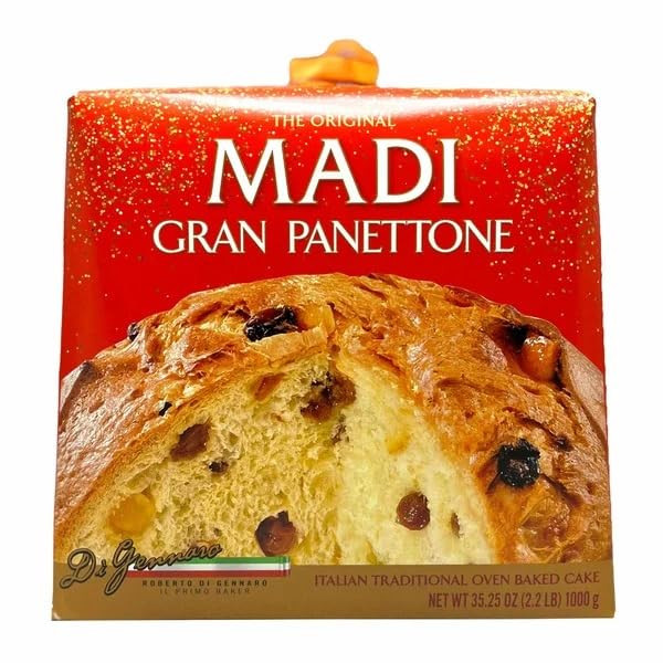 Madi Gran Panettone Traditional Italian Holiday Fruit Cake, Original Recipe, 35.25 oz, 2.2 lb