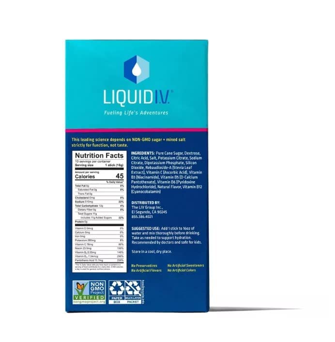 Liquid IV Passion Fruit Hydration Drink Mix 10 Count, 0.56 OZ