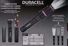 DURACELL Durabeam Ultra Hybrid LED Flashlights, 1200 Lumens, Set of 3, with Rechargeable and AAA Alkaline Batteries