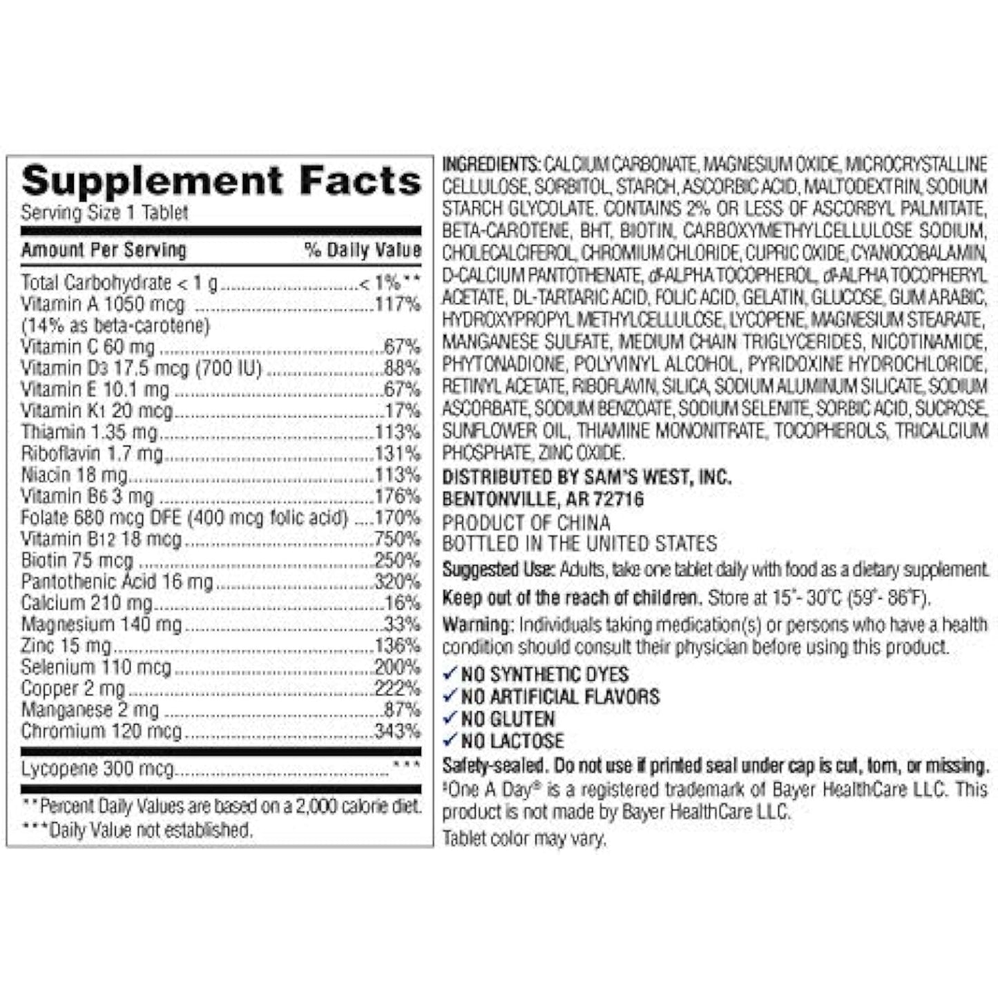 Members Mark Men's Daily Multivitamin (275 Count)