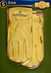 Plainsman Leather Gloves - 2 Pair - Small