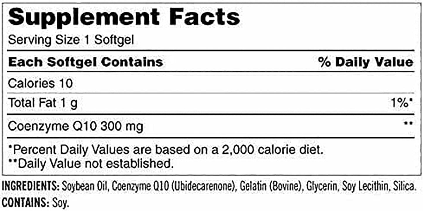 WHJIYENY CoQ10 300 mg 100 Softgels Each-Helps Maintain to Heart and Vascular Health?Promotes Energy Production(Pack of 1)