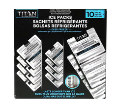 Titan by Arctic Zone Ice Packs Lasts Longer Than Ice Cooler Bags Assorted Pack of 10 Bags