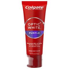 Colgate Optic White Purple Whitening Toothpaste, 4.2 Ounce (Pack of 4)