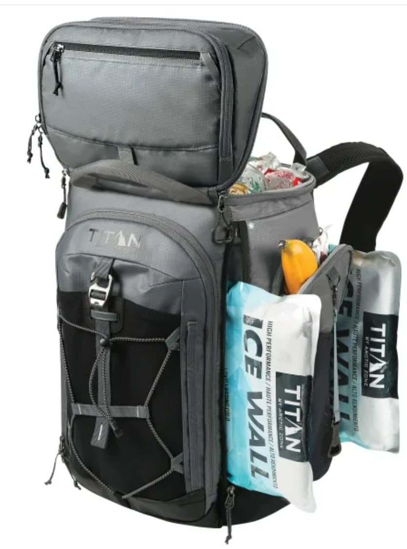 26 CANS Titan by Arctic-Zone Super Foam and Leak Proof Backpack Cooler - Ultimate Grey