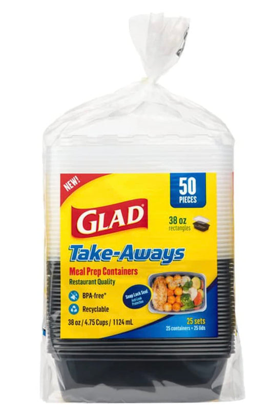 Glad 38-oz Rectangular Food Container Pack of 25