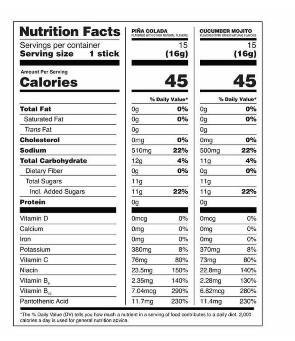 Liquid I.V. Hydration Multiplier, 30 Individual Serving Stick Packs in Resealable Pouch, Mocktail Variety Pack (15 Pina Colada & 15 Cucumber Mojito) Packed with HealthEmpire Poly Bag