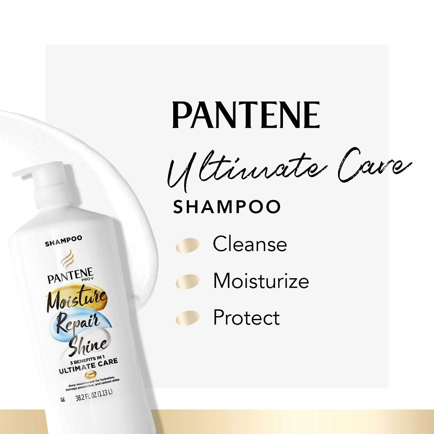 Pantene Pro-V Repair + Shine Shampoo for Damaged Hair/Split Ends (38.2 fl. oz .)