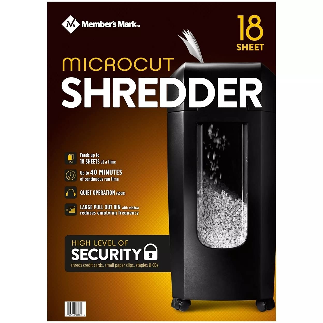 Member�s Mark 18-Sheet Micro-Cut Shredder, 6.07 Gallon Bin