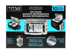 Titan by Arctic Zone Ice Packs Lasts Longer Than Ice Cooler Bags Assorted Pack of 10 Bags