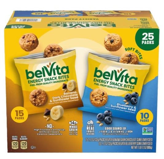 Belvita Energy Snack Bites Variety Pack - 25 Count