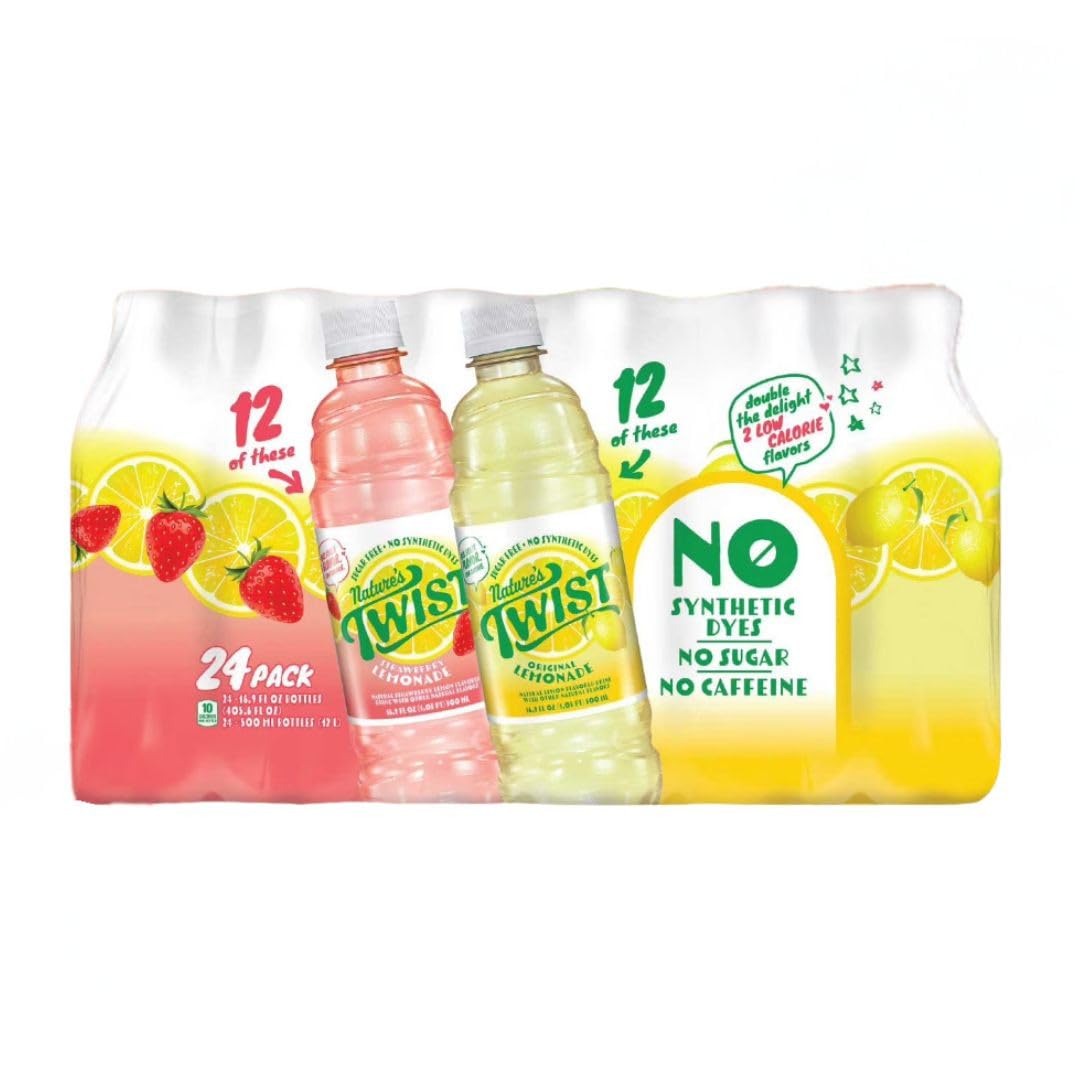 Nature's Twist Sugar Free Lemonade Variety Pack, 16.9 fl oz (Pack of 24)