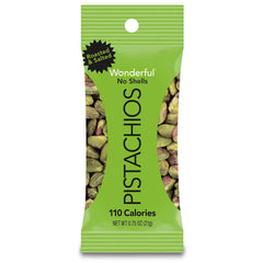 Wonderful Pistachios No Shells Roasted & Salted 0.75oz Individual Snack Bags - Bulk Box 96 Count - Healthy On-the-Go Protein Halal Nuts