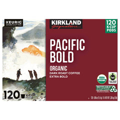 Kirkland Signature Coffee Organic Pacific Bold K-Cup Pod, 120 Count
